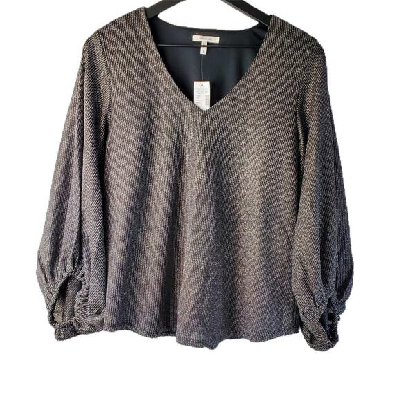 Maurices Metallic Sparkly V-Neck Blouse Size S NWT - Picture 1 of 7
